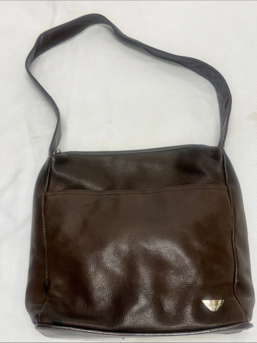 Brown Leather Dockers Shoulder Bag Satchel - 4x10x11